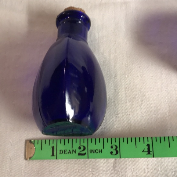 2 Unique Cobalt Blue Small Bottles Apothecary - Picture 6 of 8